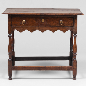 Charles II Rustic Oak and Elm Side Table