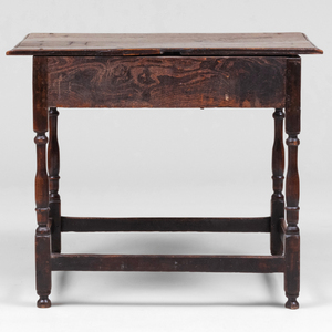 Charles II Rustic Oak and Elm Side Table