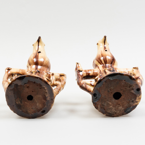 Pair of English Earthenware Models of Birds