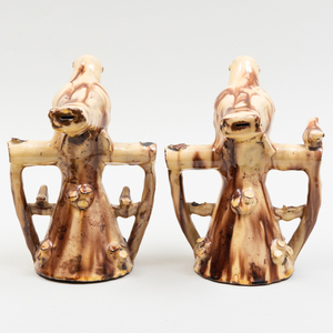 Pair of English Earthenware Models of Birds