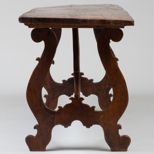 Baroque Style Walnut Trestle Table, Possibly Spanish