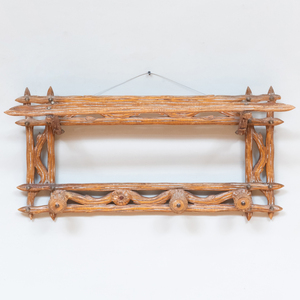 Carved Faux Bois Hanging Clothes Rack