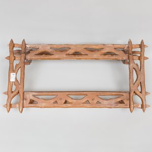 Carved Faux Bois Hanging Clothes Rack