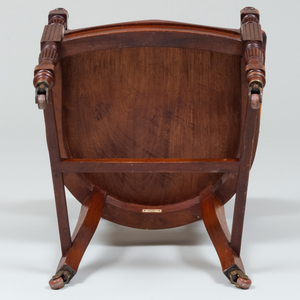 Continental Mahogany and Leather Desk Chair