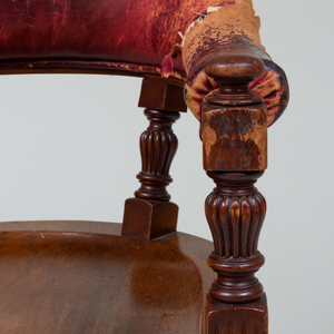 Continental Mahogany and Leather Desk Chair
