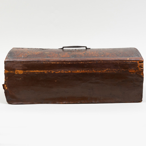 Leather Covered Table Casket and an Embossed Paper Table Casket