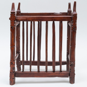 Carved Wood Plate Rack, a Group of Wood Trenchers, and a Group of Bread Boards