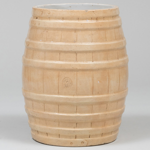 English Glazed Earthenware Model of a Barrel