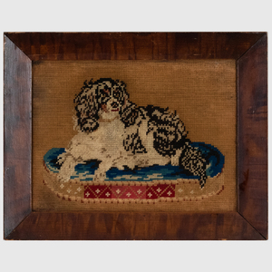 Two English Needlework Pictures of Spaniels