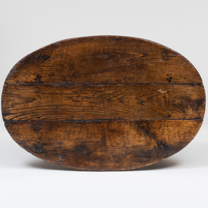 Charles II Rustic Oak Oval Top Table, Possibly Continental
