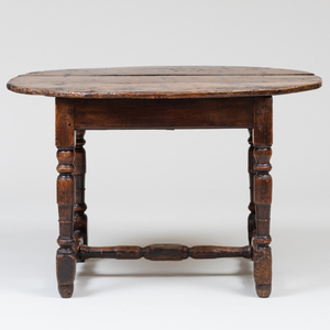 Charles II Rustic Oak Oval Top Table, Possibly Continental