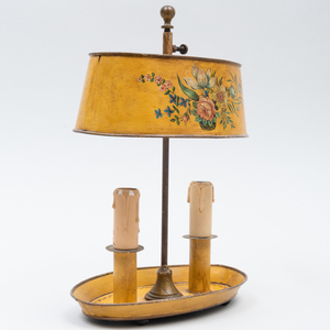Yellow Tôle Candlestick Lamp