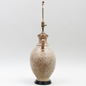 Iznik Style Glazed Pottery Jar Mounted as a Lamp