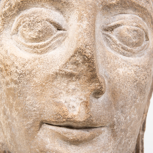 Spanish Carved Limestone Bust of a Cleric