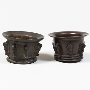 Two Similar Spanish Bronze Mortars