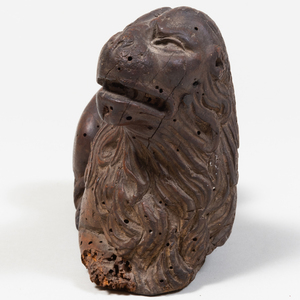 Continental Carved Wood Figure of a Lion,  Possibly English