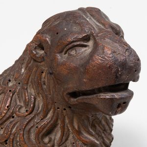 Continental Carved Wood Figure of a Lion,  Possibly English