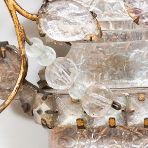 Two Pairs of Gilt-Metal and Glass Two-Light Sconces, In the Manner of Bagues