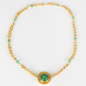 22k Gold and Emerald Necklace