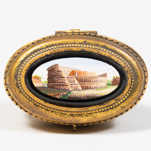 Italian Gilt-Metal Micro Mosaic Box