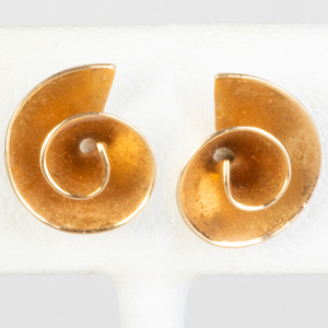 Pair of Asprey 18k Gold and Onyx Earrings