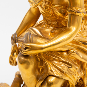 Louis XV Style Gilt-Bronze Eight-Light Figural Candelabra, Signed OL Carrier