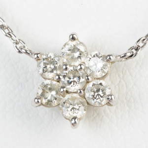 Platinum and Diamond Star Pendant Necklace