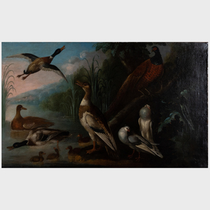 English School: Landscape with Wildfowl