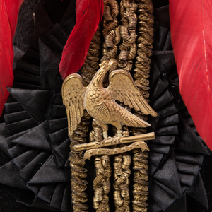 American Army Staff Officer's Chapeau de Bras with Red Cock Feather Plume
