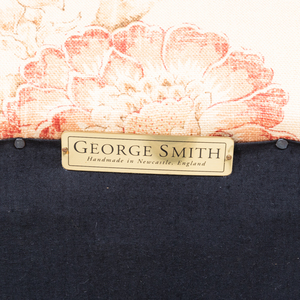 English Linen Upholstered Club Chair, George Smith