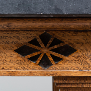 Neo-Gothic Style Oak and Ebonized Console Table 