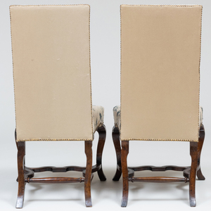 Pair of George I Mahogany and Needlework Upholstered Side Chairs