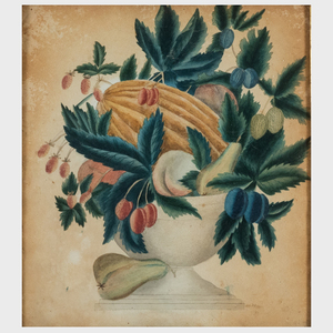 American School: Still Life with Fruit; and Flowers