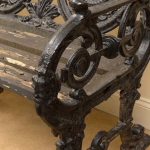 Victorian Painted Cast-Iron and Wood Garden Bench