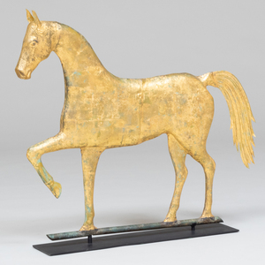 Molded and Gilt Copper Prancing Horse Weathervane, A. L. Jewell and Company (active 1852-1865) Waltham, MA