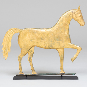 Molded and Gilt Copper Prancing Horse Weathervane, A. L. Jewell and Company (active 1852-1865) Waltham, MA